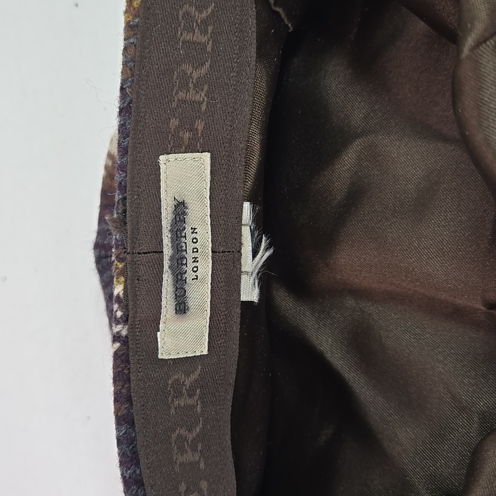 Burberry Plaid Multicolor Wool Blend Hat Drivers Cap - Picture 11 of 11